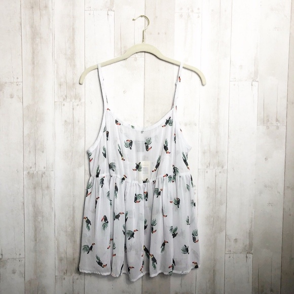 ❌SOLD❌ [Torrid] Toucan Semi Sheer Babydoll Blouse - Picture 3 of 8